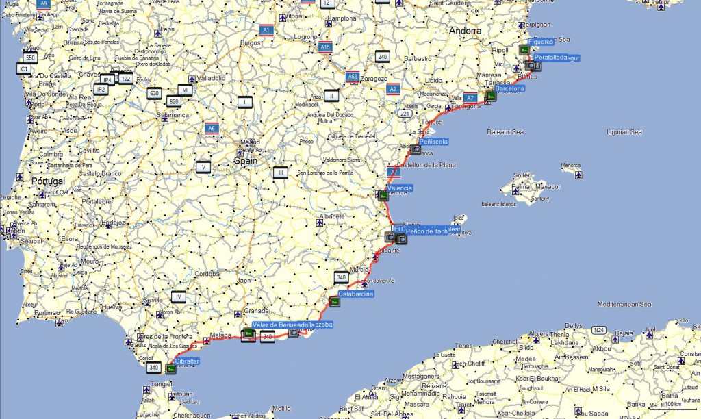 Route entlang der Spanischen Küste – Pegasus unterwegs